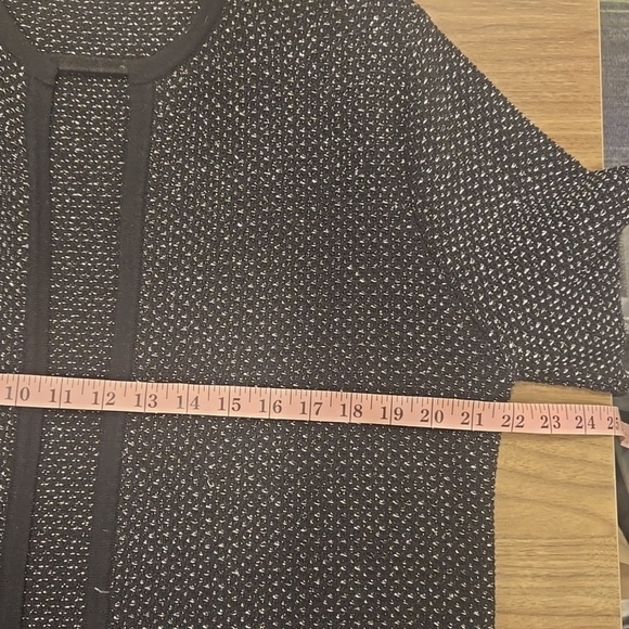 Zara-Knit Gold Metallic Thread Longline Open Front Cardigan Sweater-Size S - Picture 9 of 17